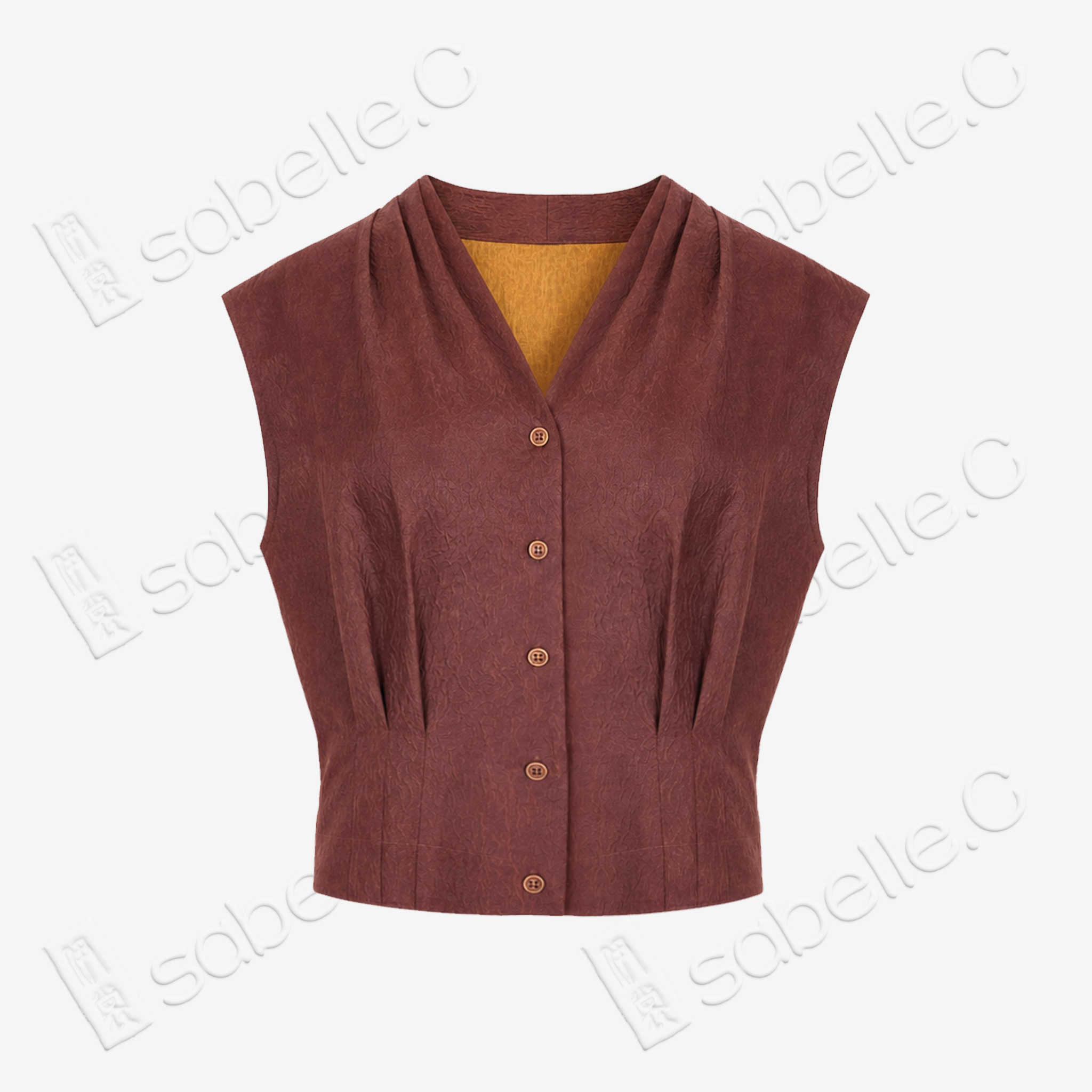 Gambiered Canton Silk Blouse - 紅雲紗上衣