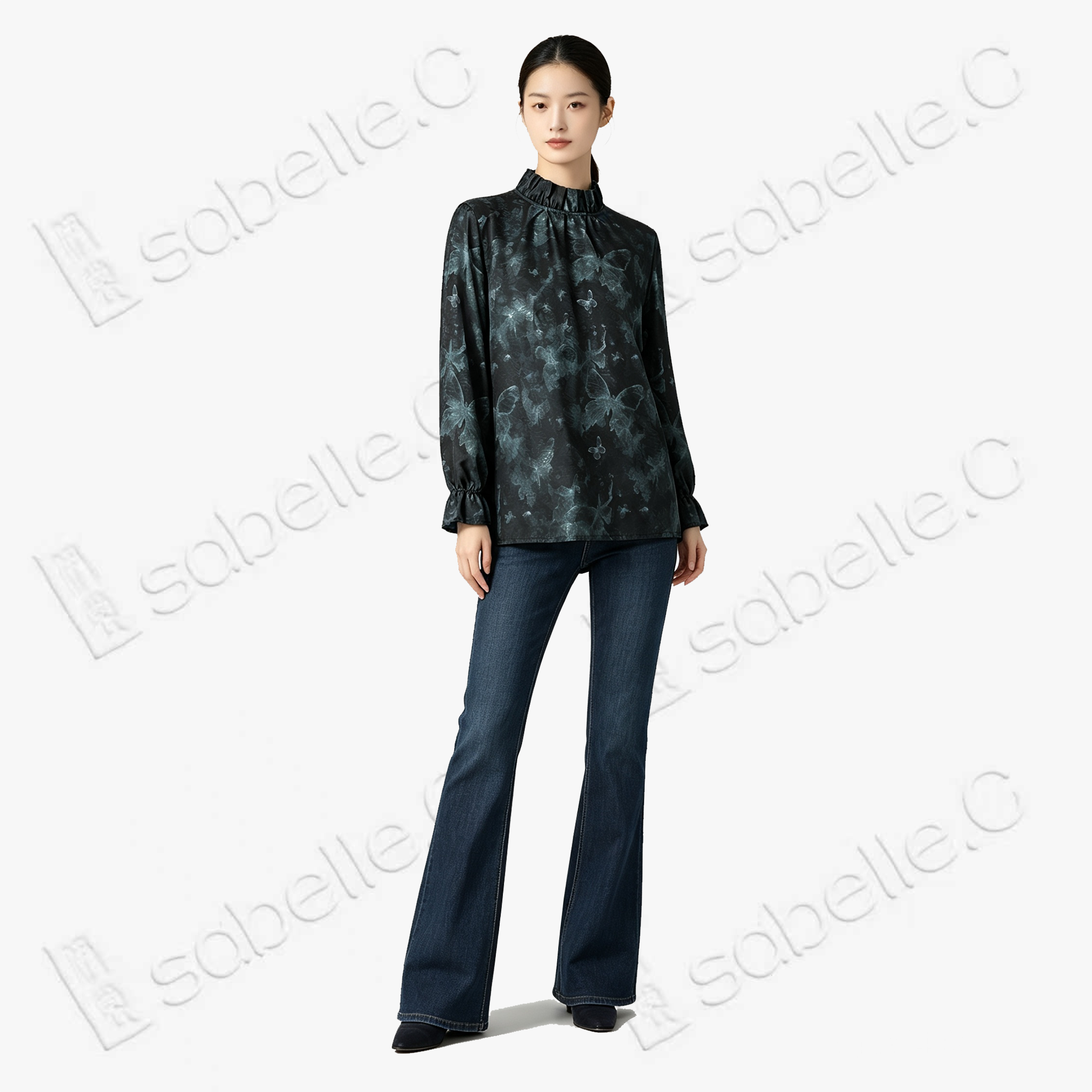 Gambiered Canton Silk Blouse - 「幽蝶煙澱」香雲紗襯衫