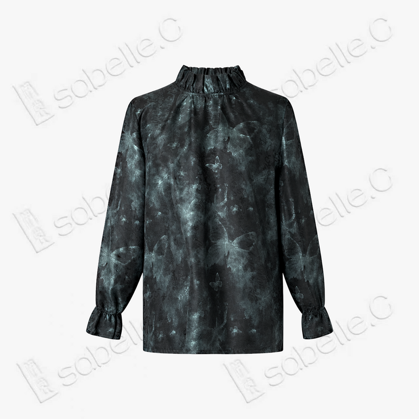 Gambiered Canton Silk Blouse - 「幽蝶煙澱」香雲紗襯衫