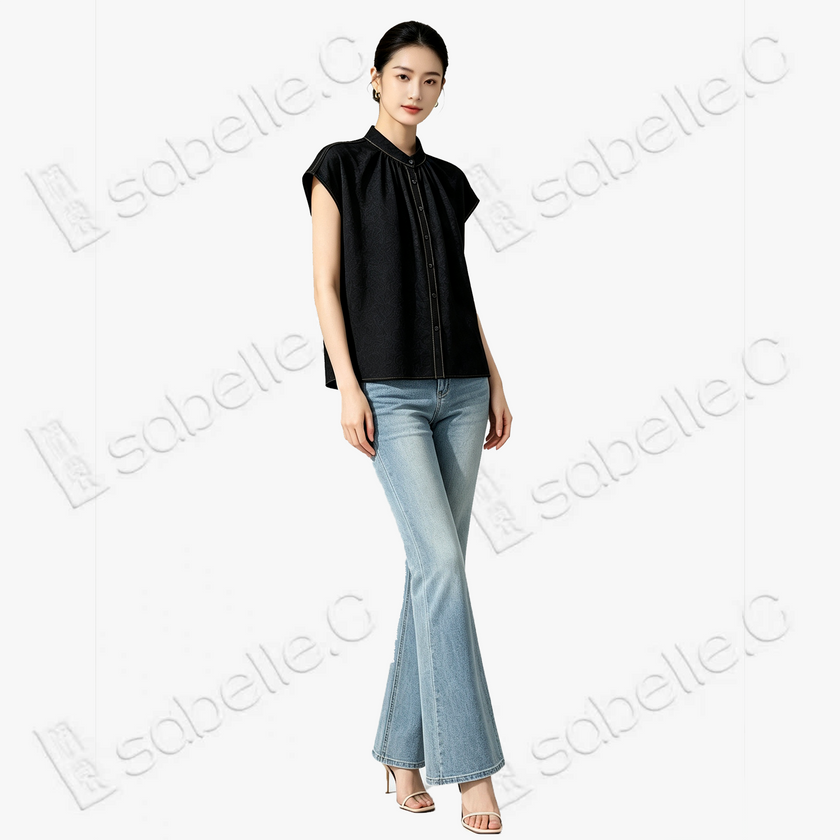 Gambiered Canton Silk Blouse - 香雲紗上衣