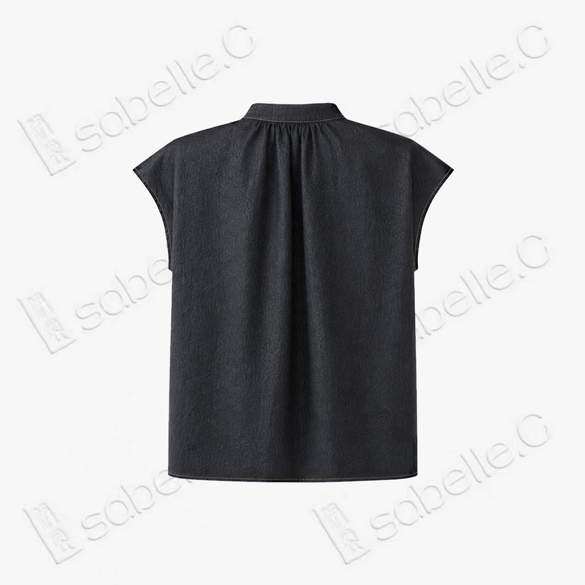 Gambiered Canton Silk Blouse - 香雲紗上衣