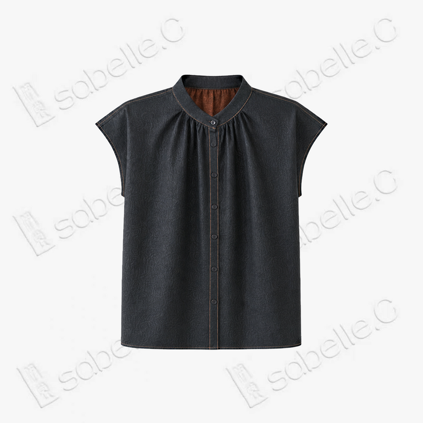 Gambiered Canton Silk Blouse - 香雲紗上衣