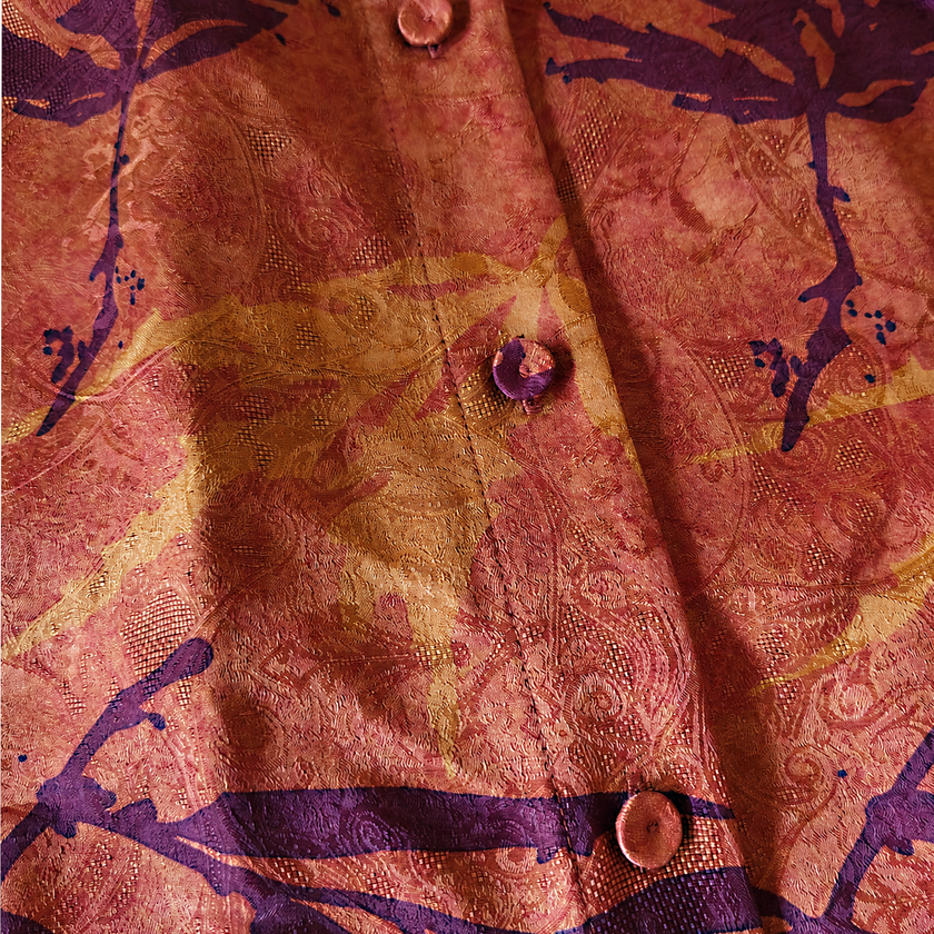 Gambiered Canton Silk Blouse - 「赤硯秋痕」香雲紗襯衫