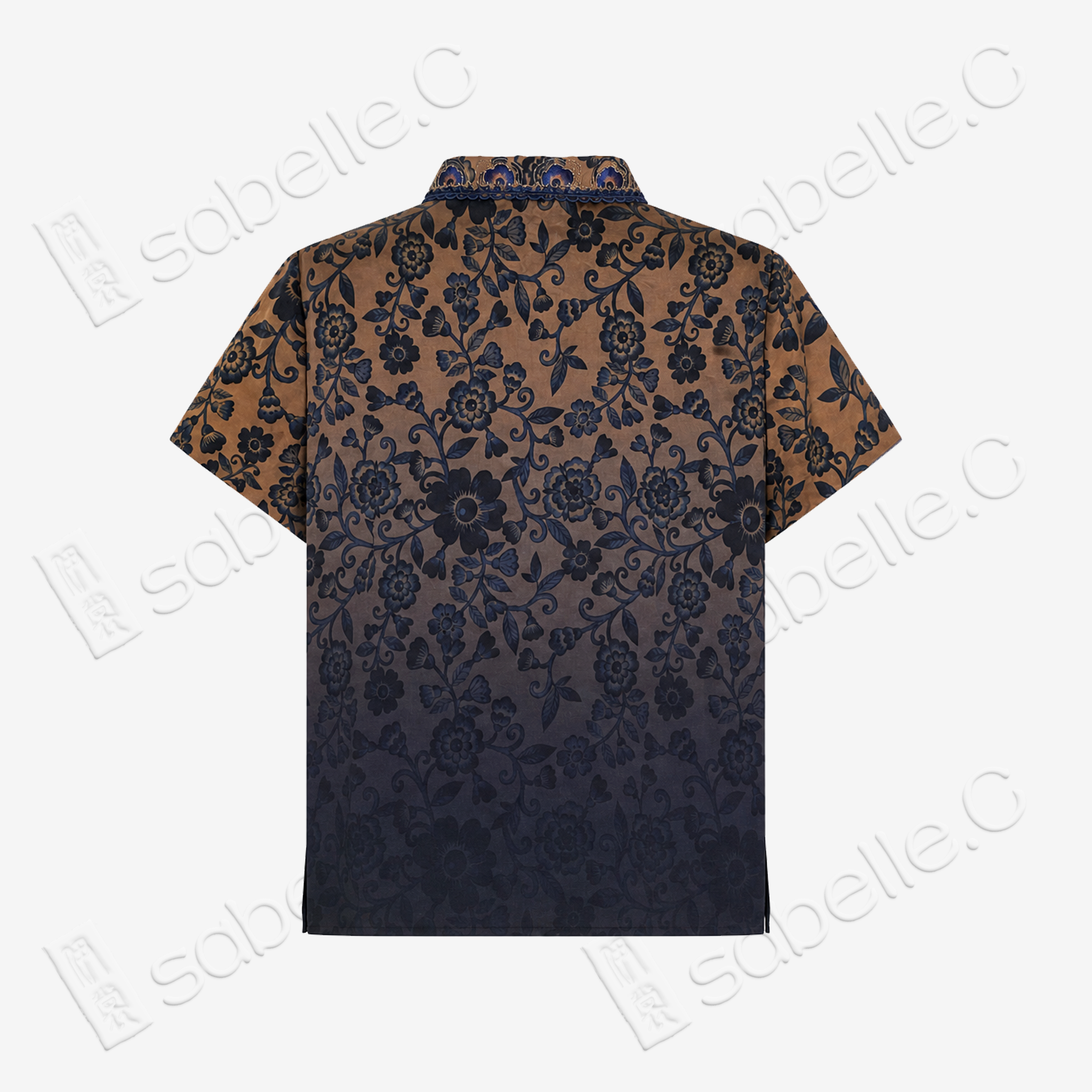 Gradient Gambiered Canon Silk Open Top - 香雲紗漸變上衣