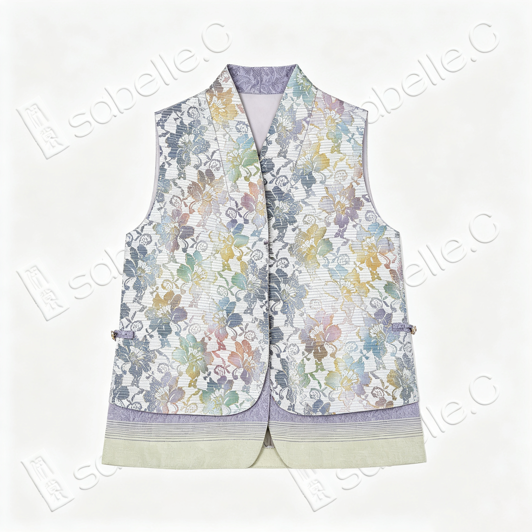 Misty Gradient Flower Tang Brocade Waistcoat - 「霧彩暈花」唐錦馬甲