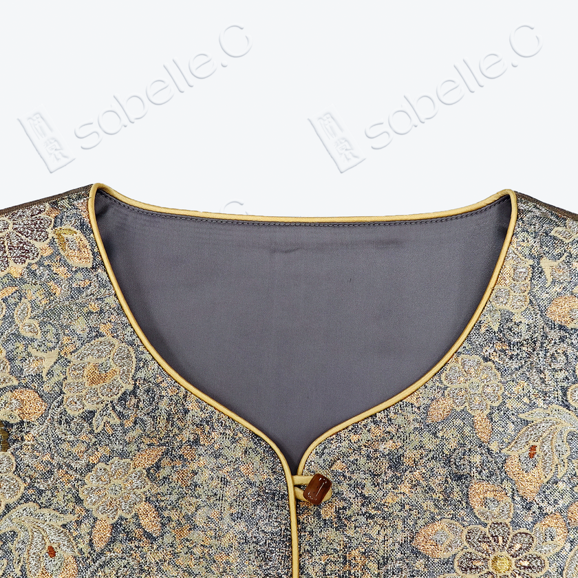 Frost Silver Gilded Floral Kesi Waistcoat - 「霜銀鎏花」緙絲馬甲