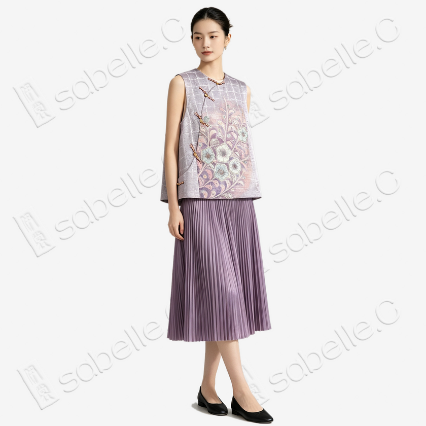 Silk Jacquard Vest - 「琉紫芳綺」真絲提花馬甲