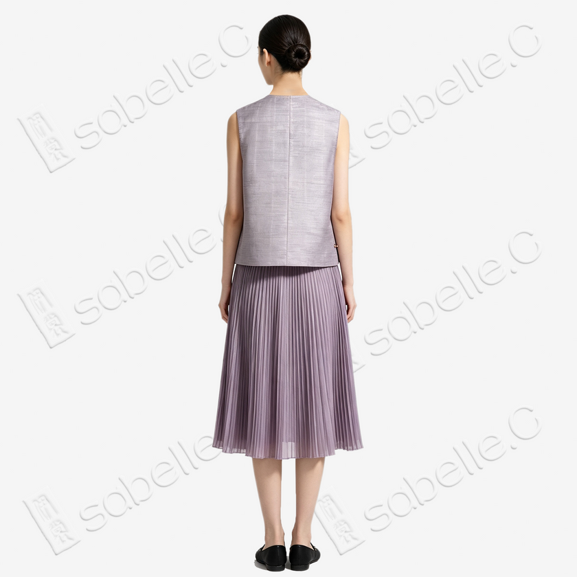 Silk Jacquard Vest - 「琉紫芳綺」真絲提花馬甲