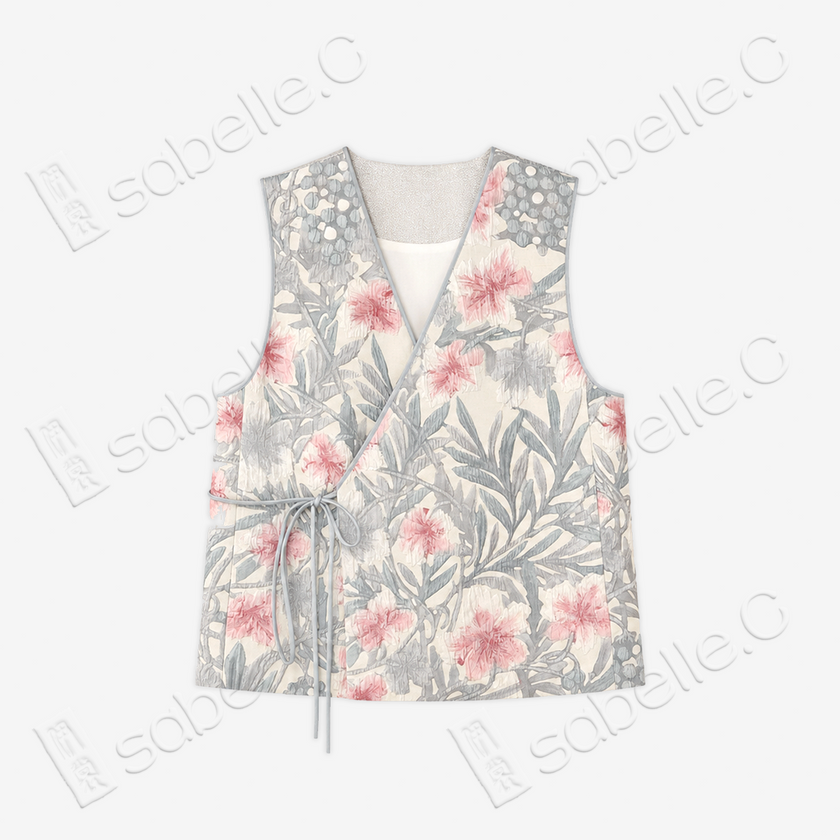 Silk Heavy‑Jacquard Waistcoat - 「汀蘭綺絮」真絲重提花馬甲