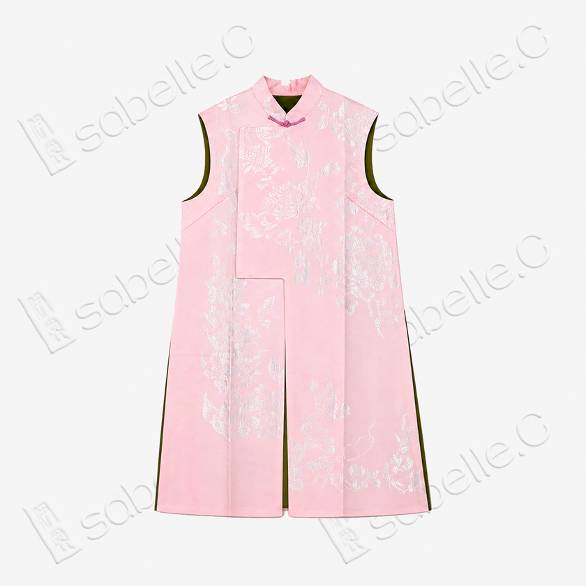 Vintage Silk Vest - 「桃月芳翎」古董真絲馬甲