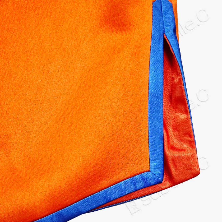 Orange Satin Circular Dragon Vintage Embroidered Vest - 橙緞團龍老綉馬甲