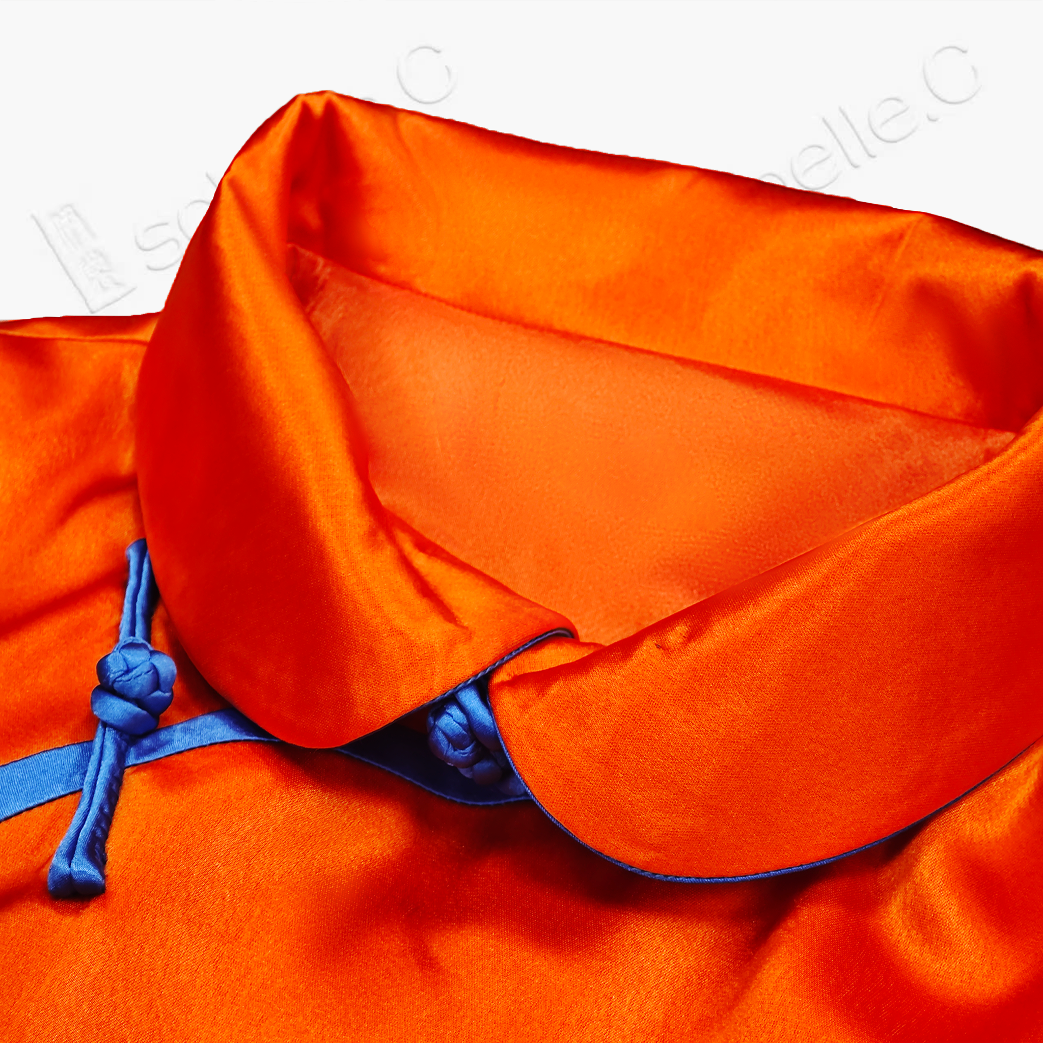 Orange Satin Circular Dragon Vintage Embroidered Vest - 橙緞團龍老綉馬甲