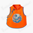 Orange Satin Circular Dragon Vintage Embroidered Vest - 橙緞團龍老綉馬甲
