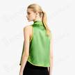 Emerald Green Circular Phoenix Vintage Embroidered Silk Waistcoat - 「翠碧團鳳」真絲老繡馬甲