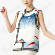 Landscape‑Koi Hand‑Embroidered Waistcoat - 手工刺繡馬甲