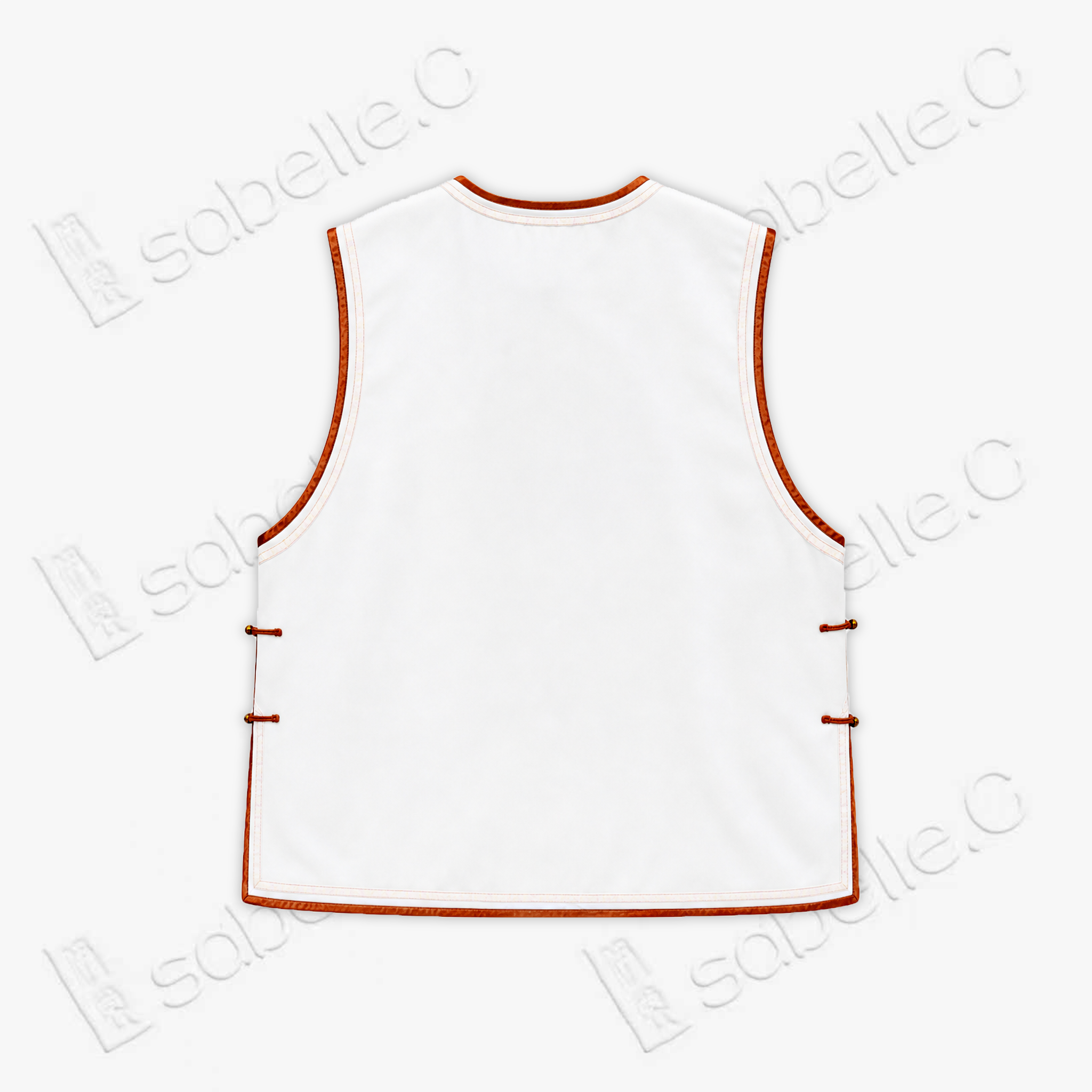Landscape‑Koi Hand‑Embroidered Waistcoat - 手工刺繡馬甲