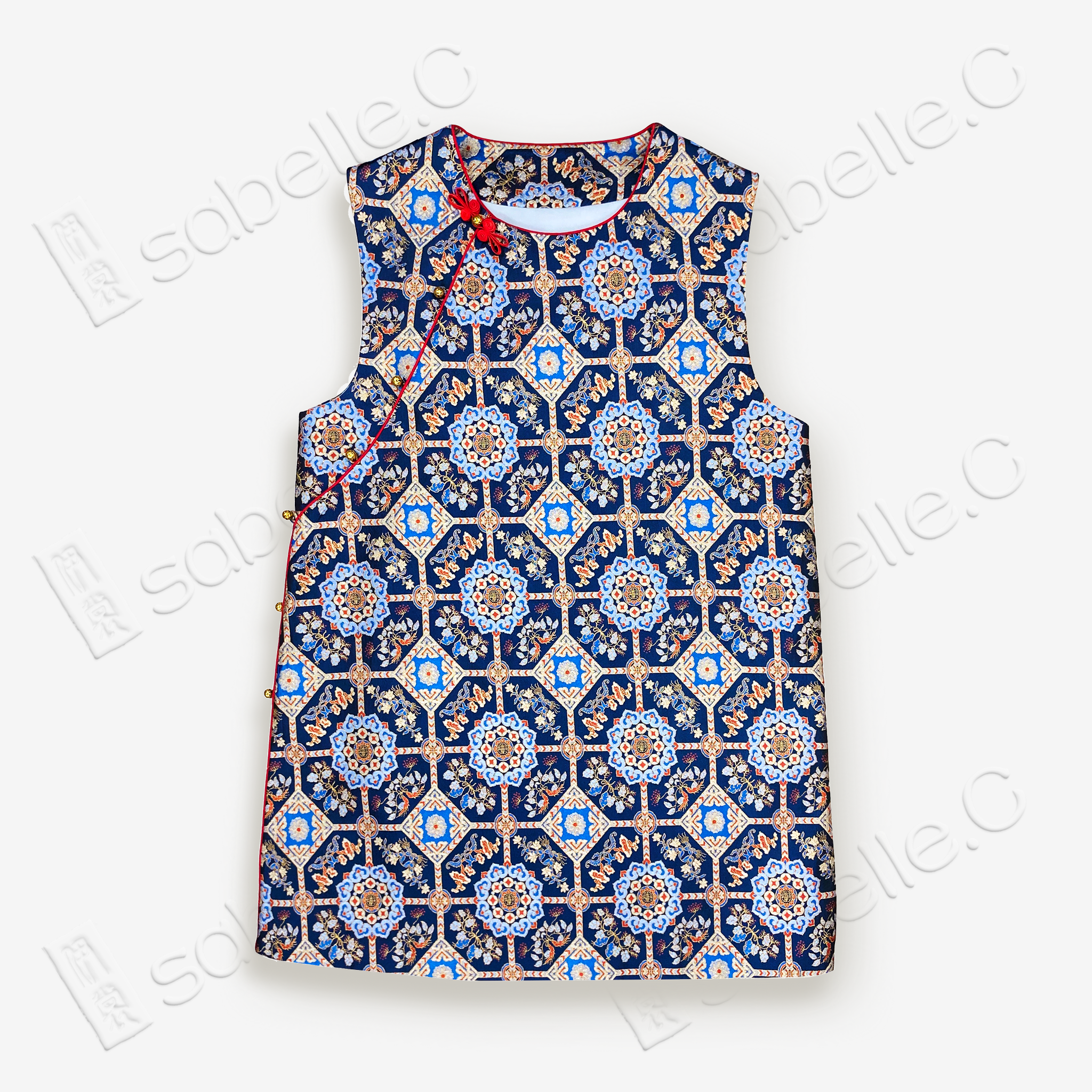 Chinese Brocade Mid-length Vest