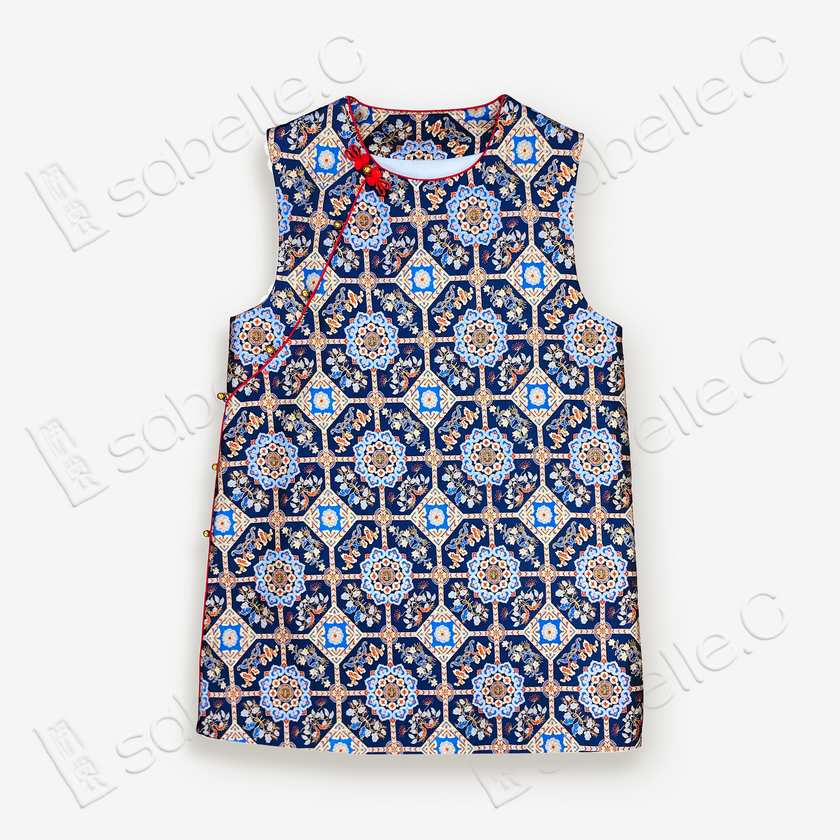 Chinese Brocade Mid-length Vest