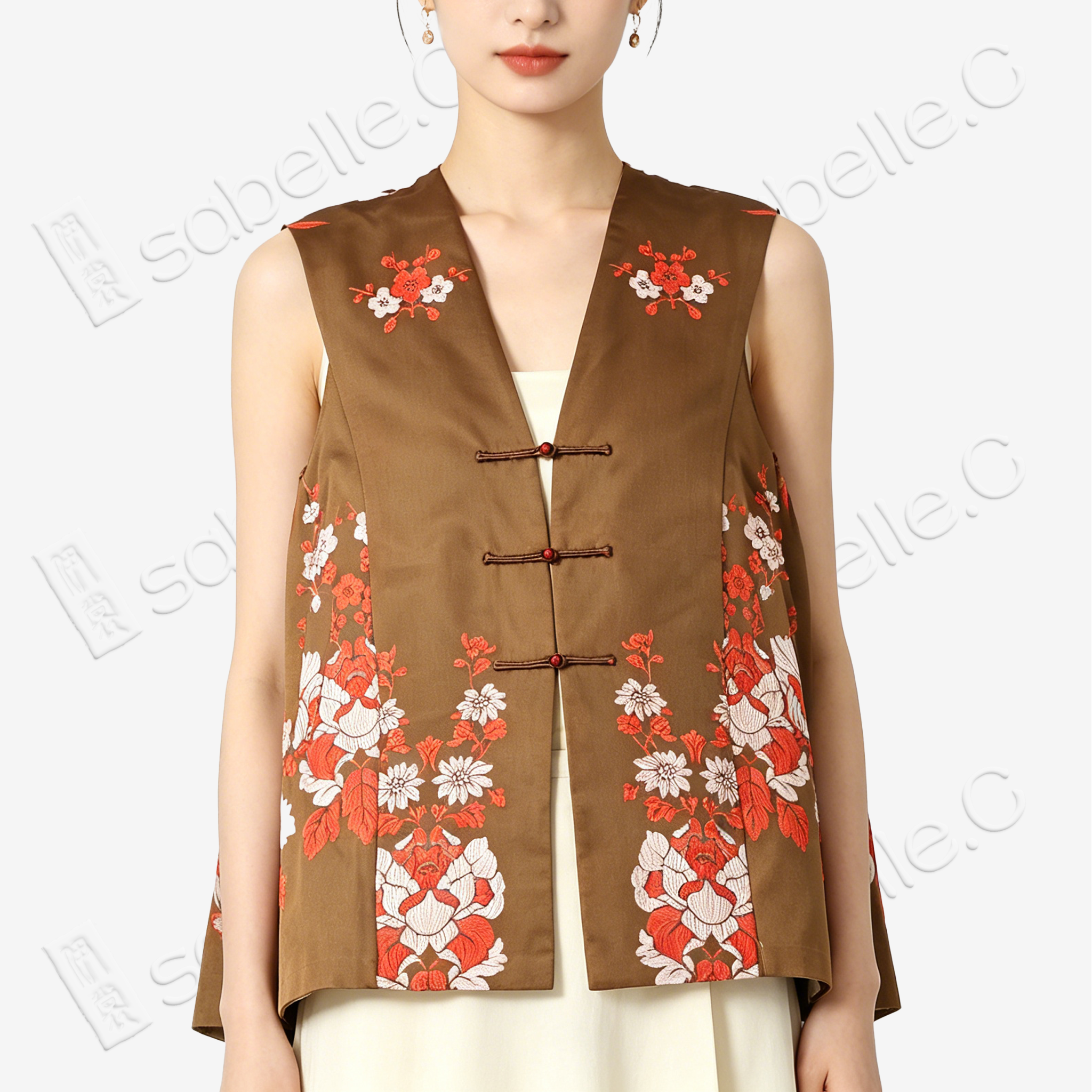 Fengguan Xiapei Vintage Silk Satin Vest - 「鳳冠霞帔款」古董真絲老緞馬甲