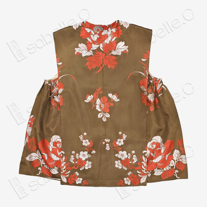 Fengguan Xiapei Vintage Silk Satin Vest - 「鳳冠霞帔款」古董真絲老緞馬甲
