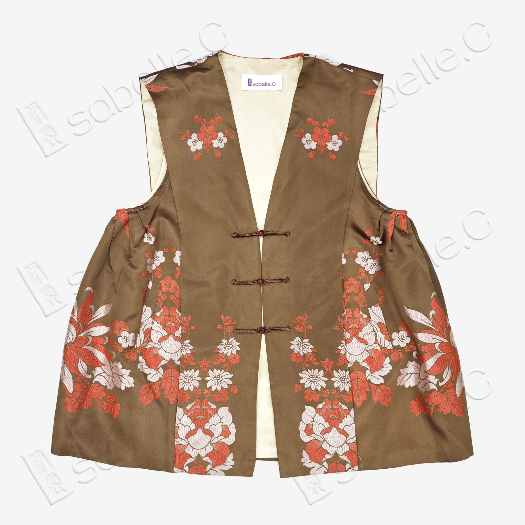 Fengguan Xiapei Vintage Silk Satin Vest - 「鳳冠霞帔款」古董真絲老緞馬甲