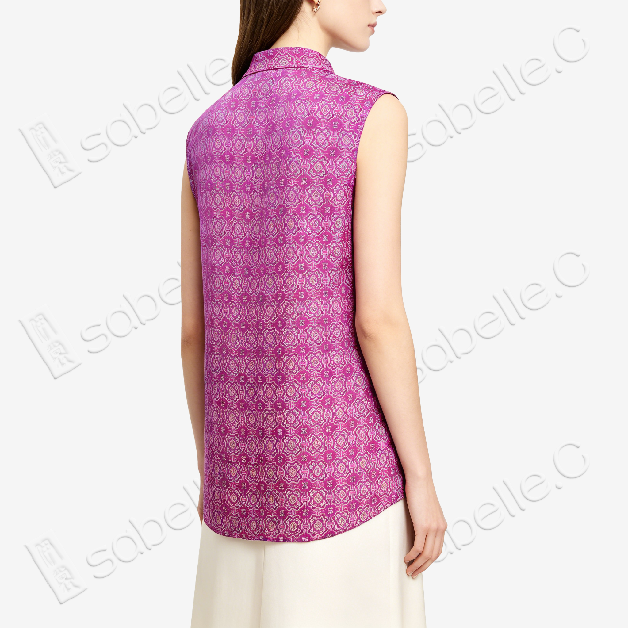 Violet Badajin Pattern Song Brocade Long Vest - 「紫禧」八達暈宋錦長背心