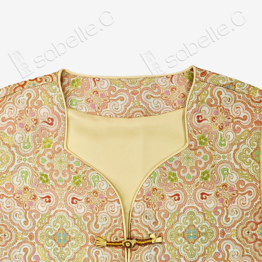 Blush Ruyi Medallion Song Brocade Vest - 「團花」宋錦馬甲