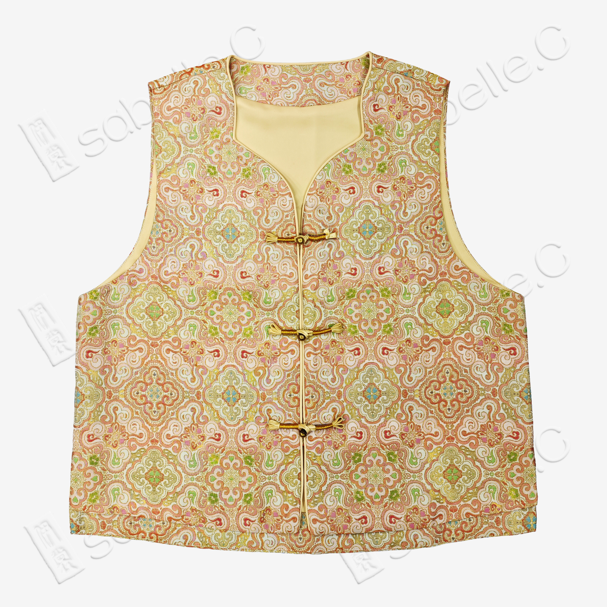 Blush Ruyi Medallion Song Brocade Vest - 「團花」宋錦馬甲