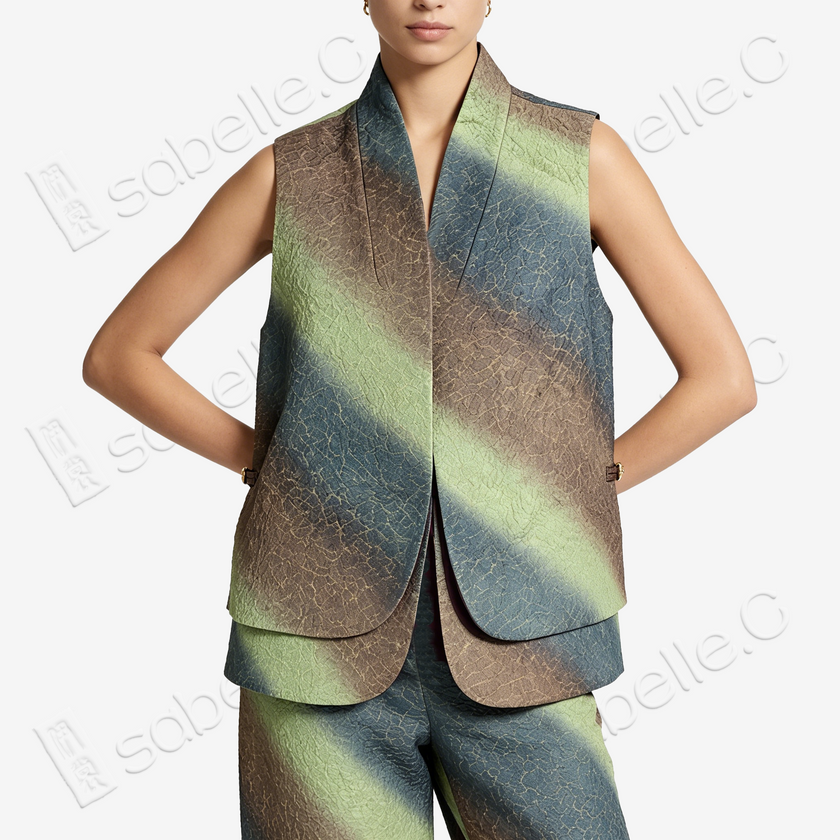 Iridescent Mist Tang Brocade Vest - 「彩霧」唐錦馬甲