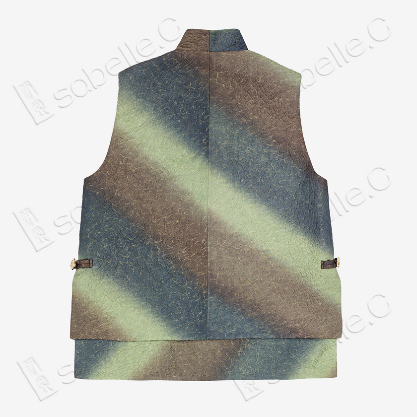 Iridescent Mist Tang Brocade Vest - 「彩霧」唐錦馬甲