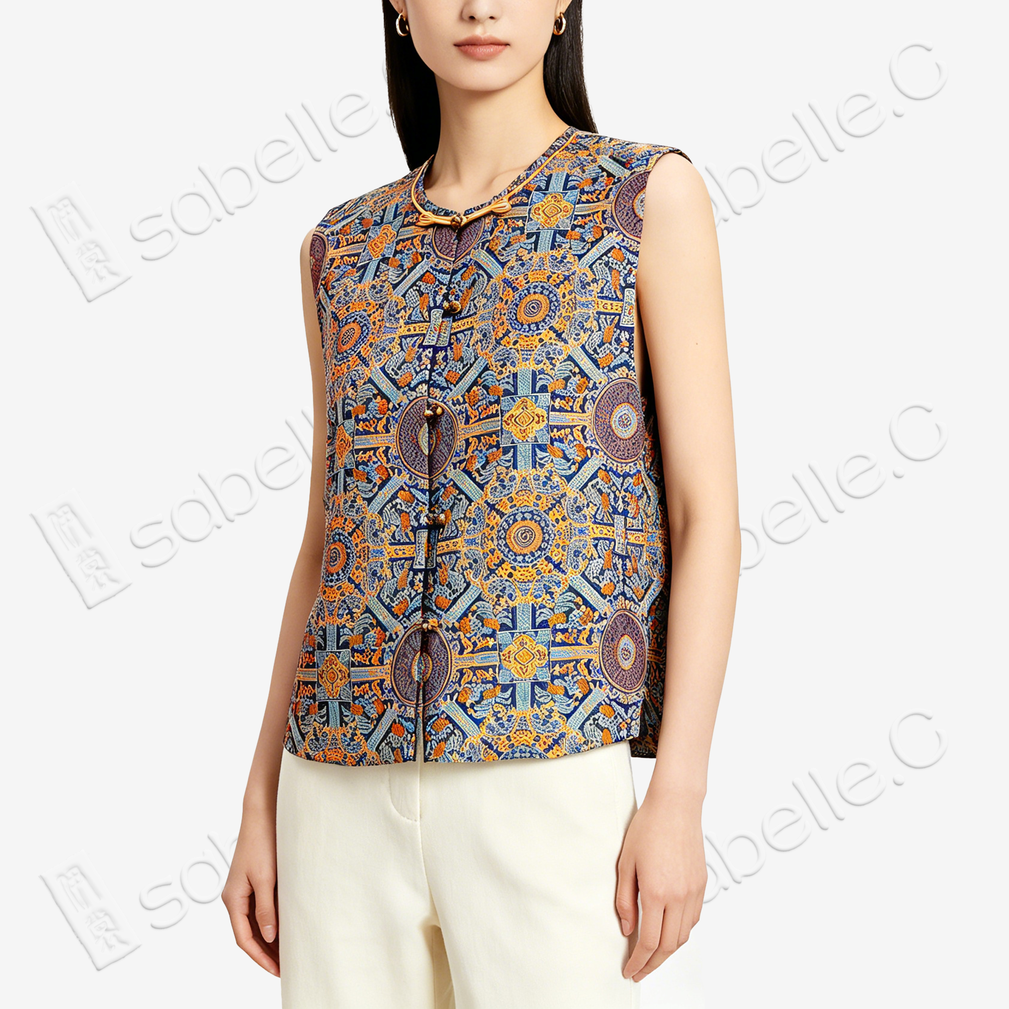 Bada Yun Song Brocade Vest - 「八達暈」宋錦馬甲
