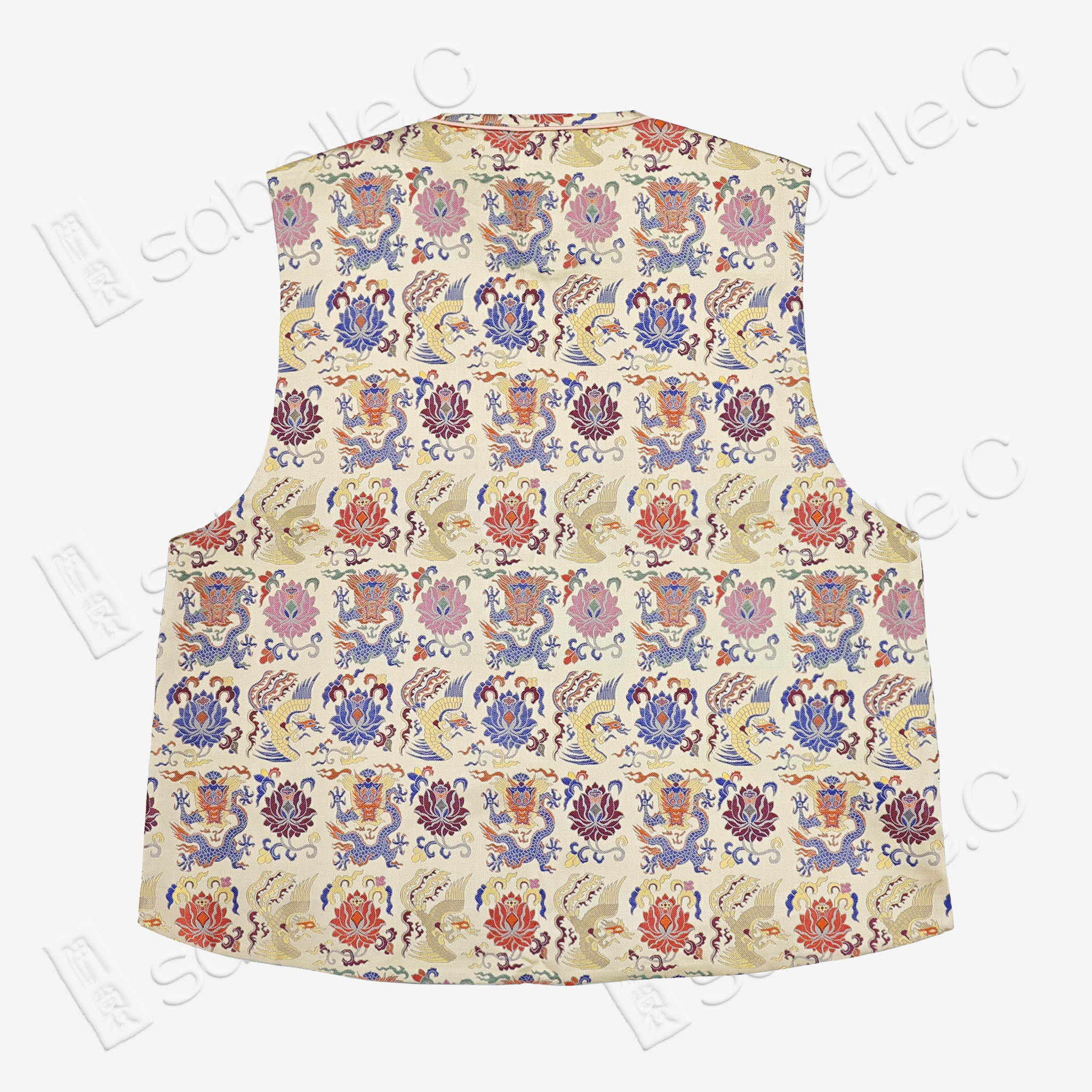 Song Brocade Dragon & Lotus Vest - 「游龍蓮花紋」宋錦馬甲