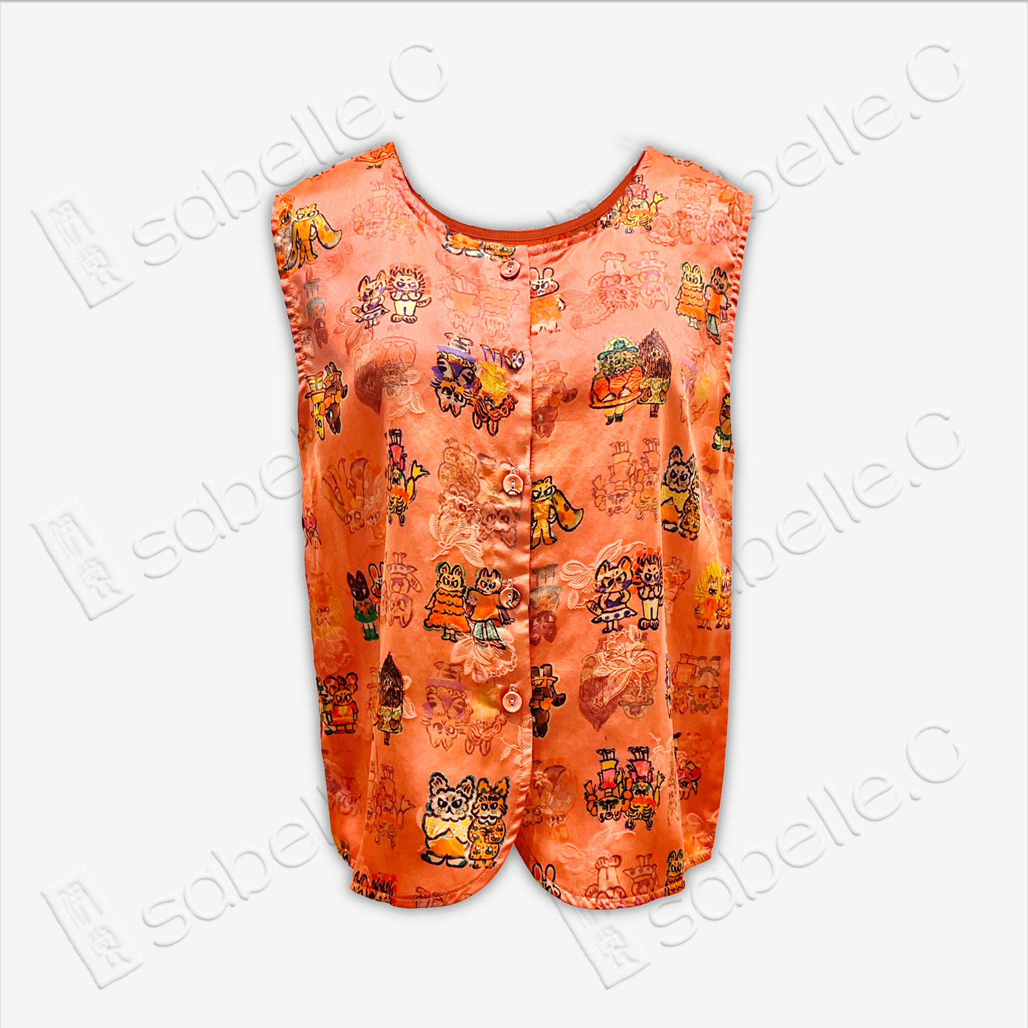 Gambiered Canton Silk Vest