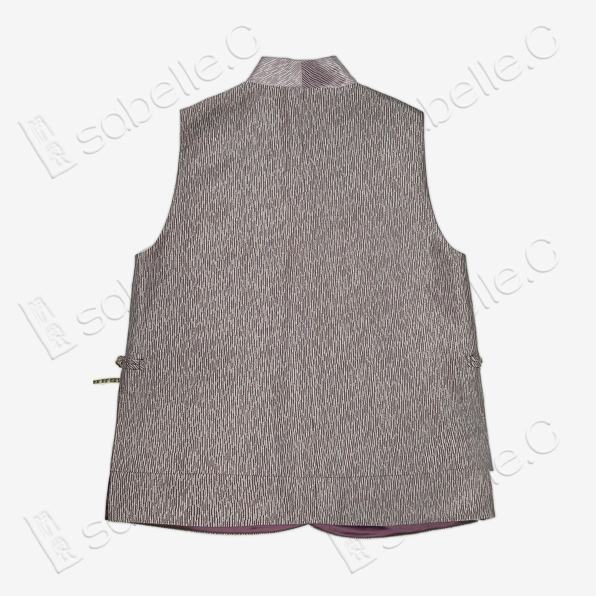 Tang Brocade Tank Top with Double-Layered Hem