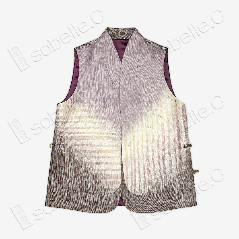 Tang Brocade Tank Top with Double-Layered Hem