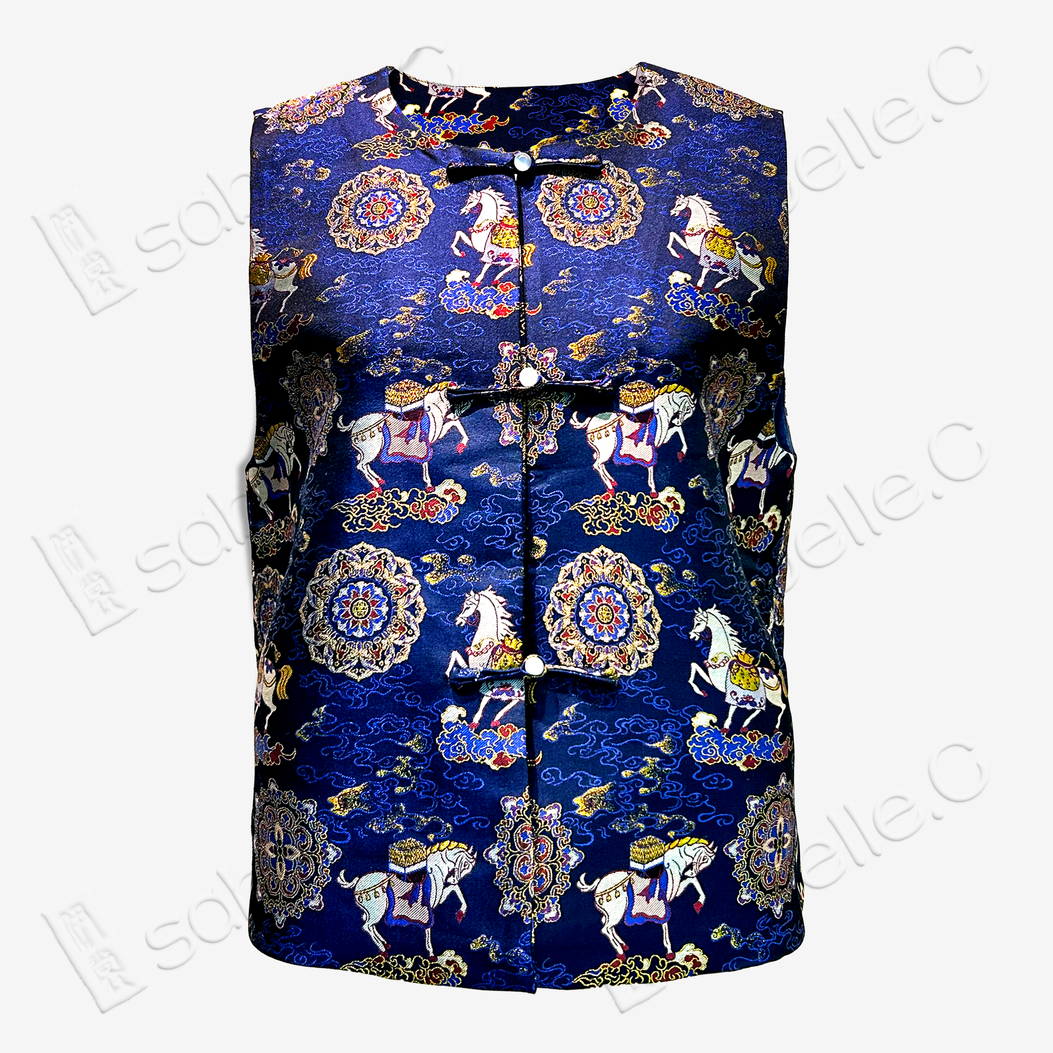 Horse-Patterned Song Brocade Tank Top