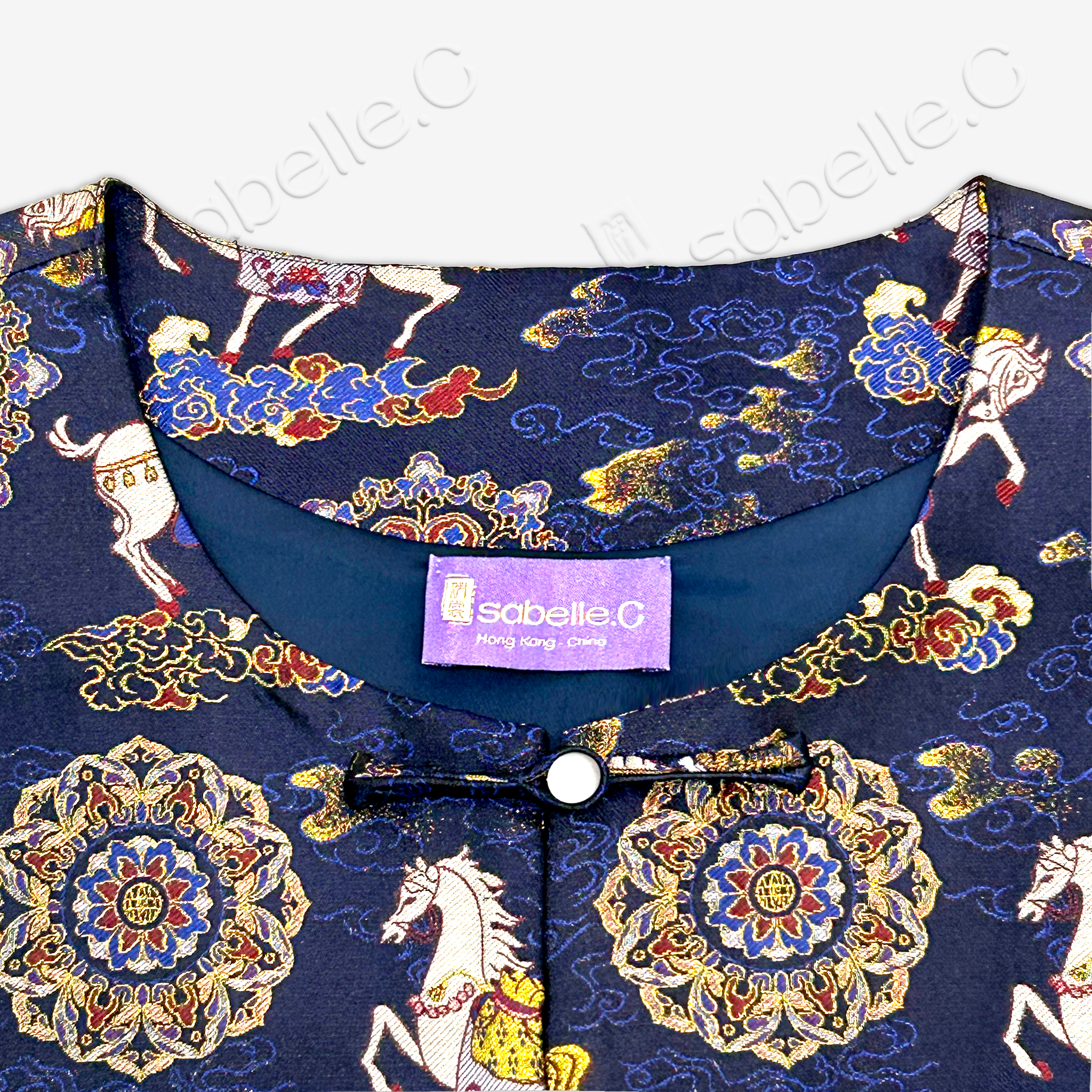 Horse-Patterned Song Brocade Tank Top
