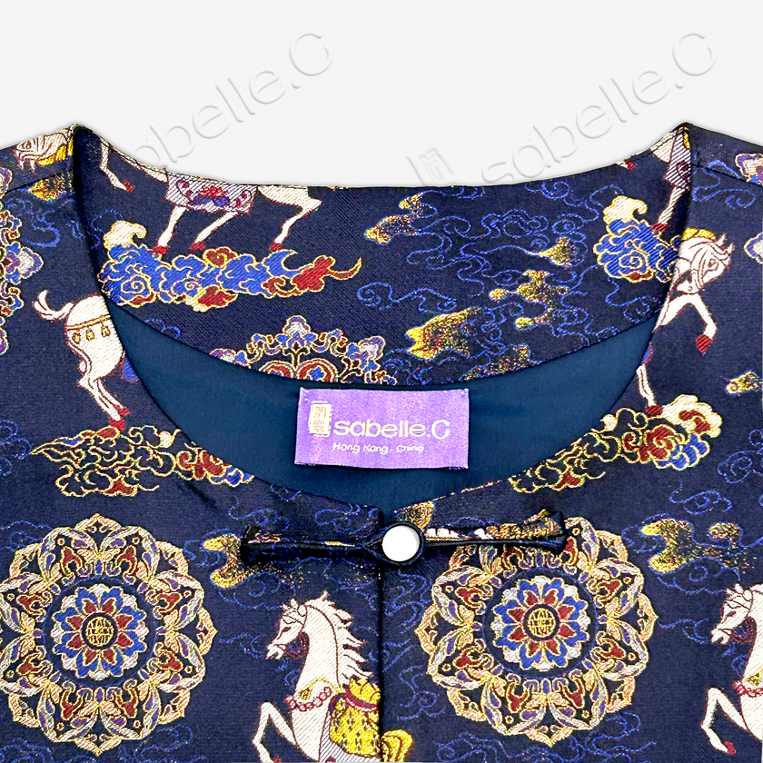Horse-Patterned Song Brocade Tank Top