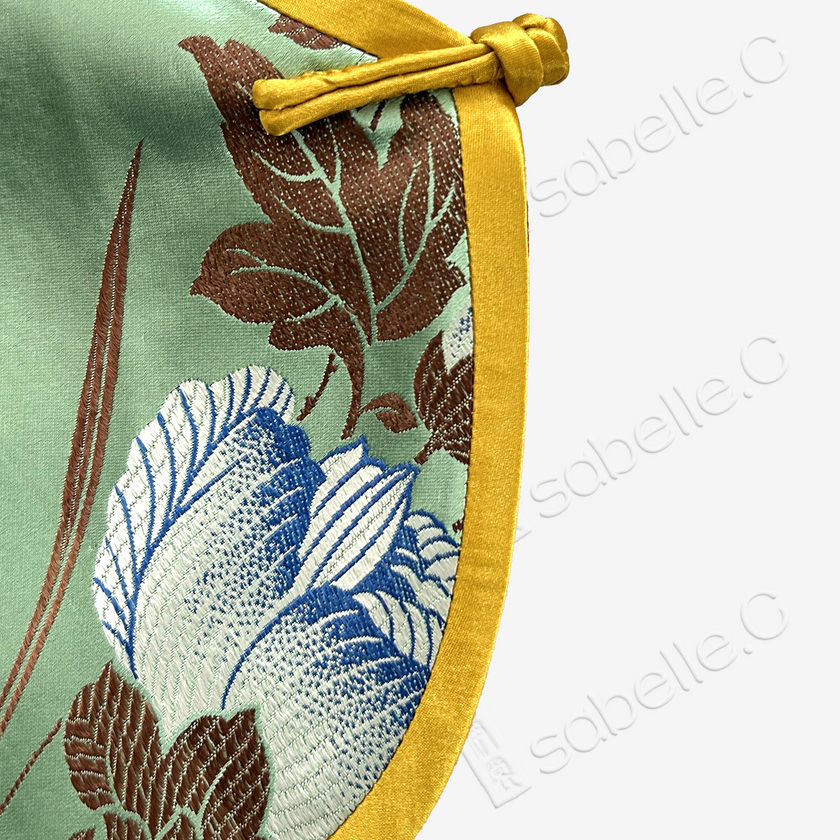 Emerald Vintage Silk Satin Rose Vest - 古董真絲老緞花卉馬甲