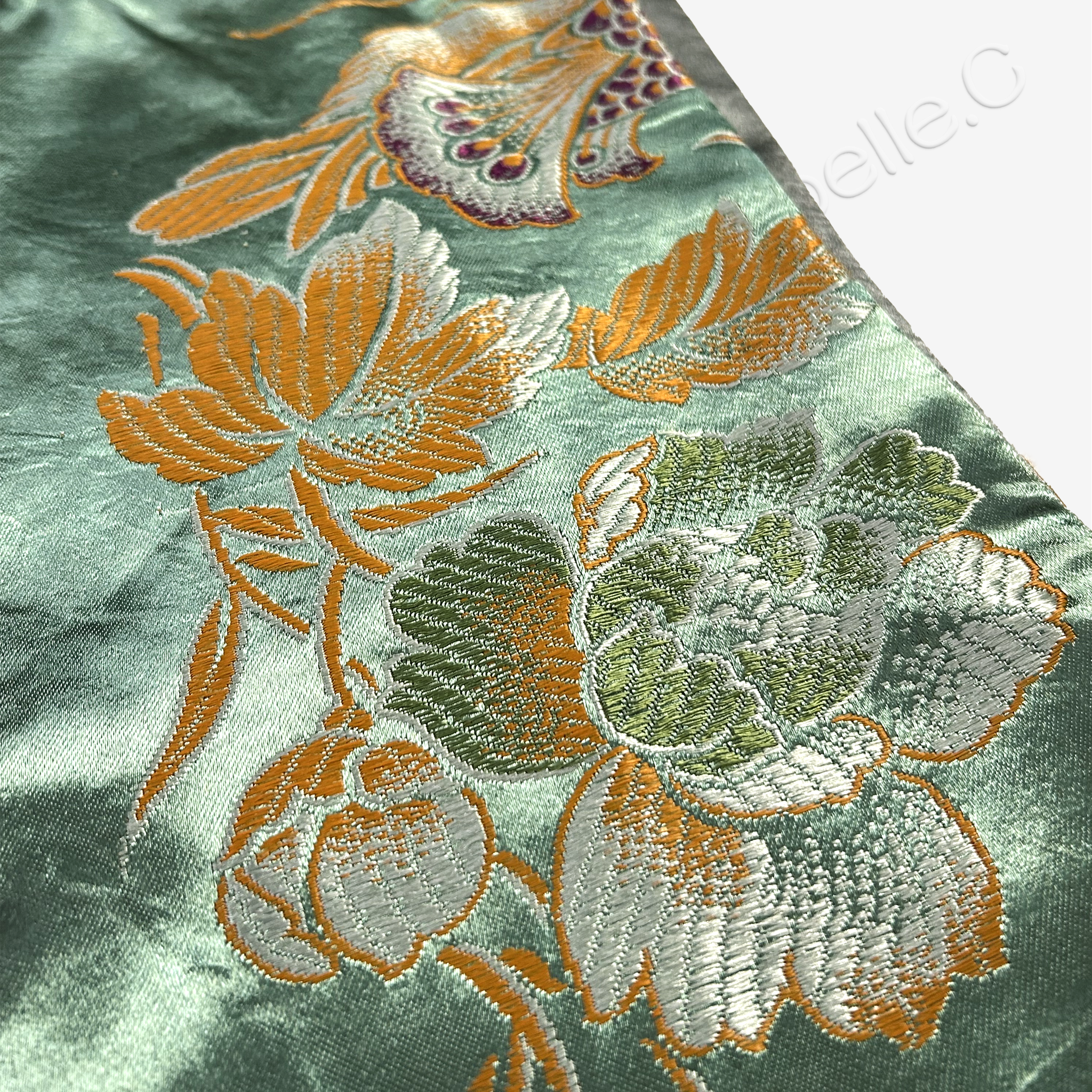 Emerald Peony & Butterfly Vintage Silk Satin Vest - 「翠蝶牡丹」古董真絲老緞馬甲