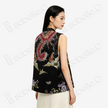 Ink Phoenix Peony Antique Silk Satin Vest - 古董真絲老緞馬甲