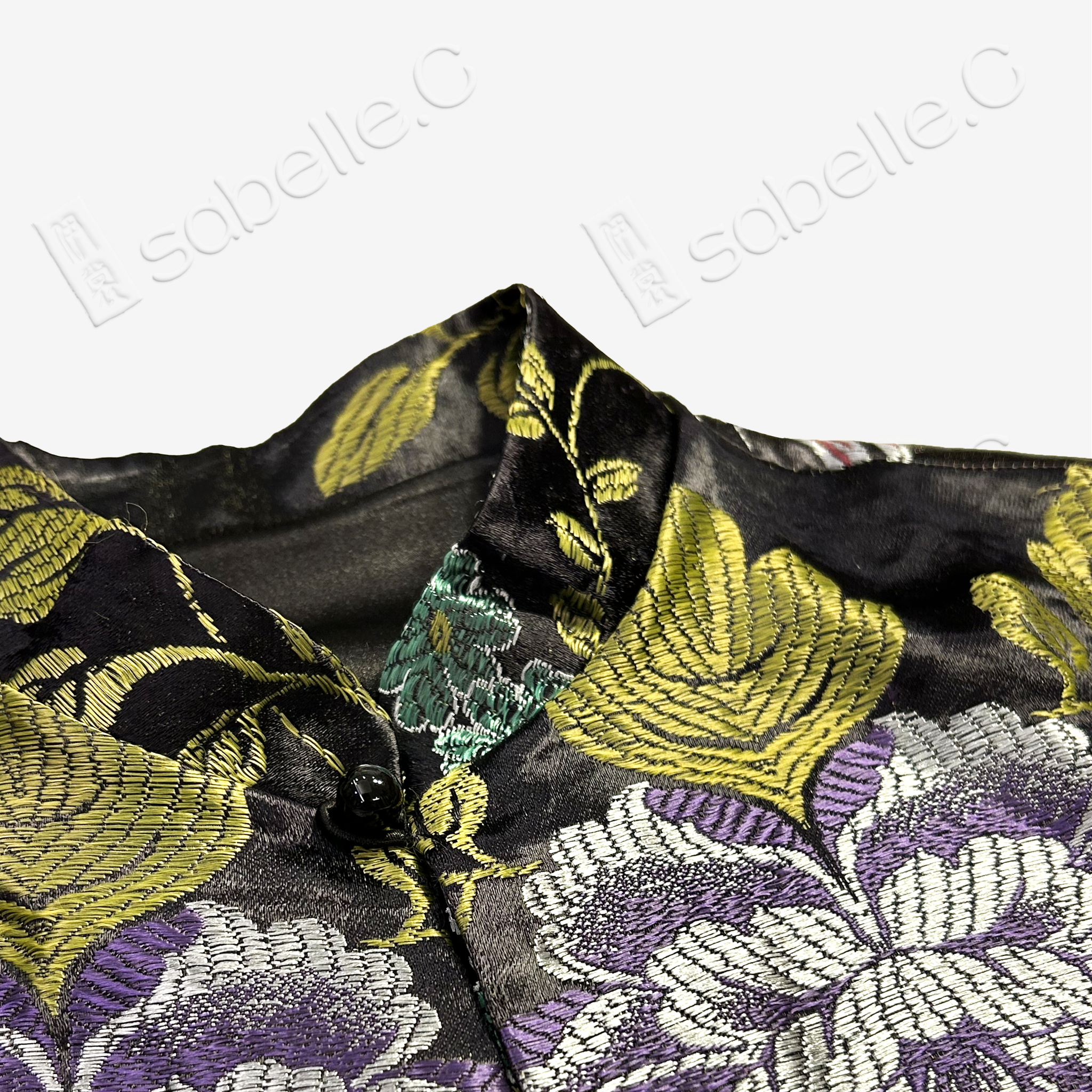 Ink Phoenix Peony Antique Silk Satin Vest - 古董真絲老緞馬甲