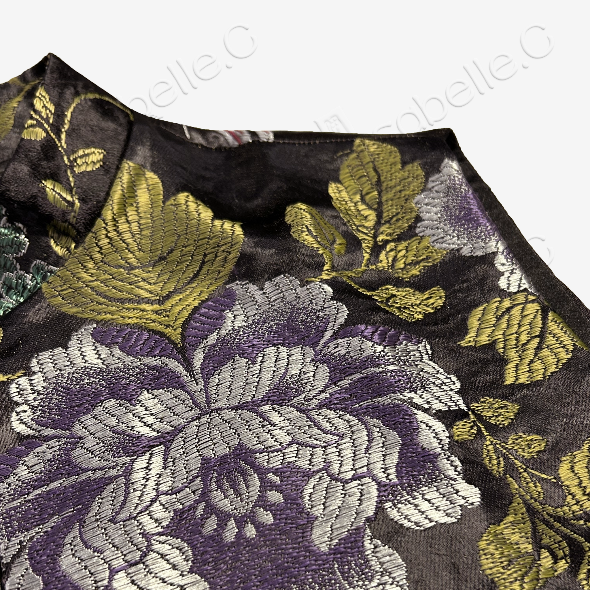 Ink Phoenix Peony Antique Silk Satin Vest - 古董真絲老緞馬甲