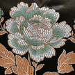 Black Phoenix Peony Vintage Silk Satin Vest - 古董真絲老緞馬甲