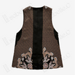 Black Phoenix Peony Vintage Silk Satin Vest - 古董真絲老緞馬甲