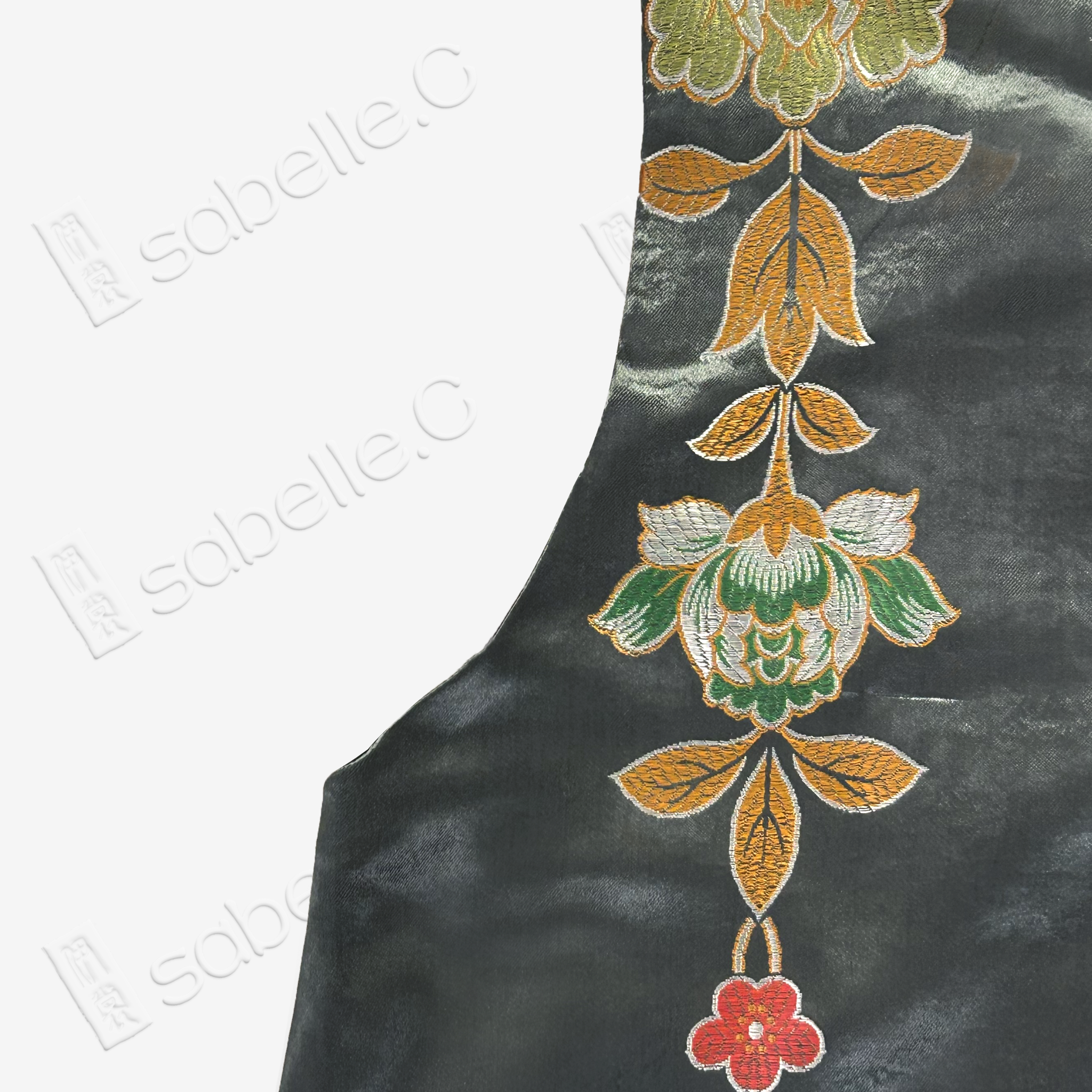 Jade Gilded Vintage Silk Satin Vest - 古董真絲老緞馬甲