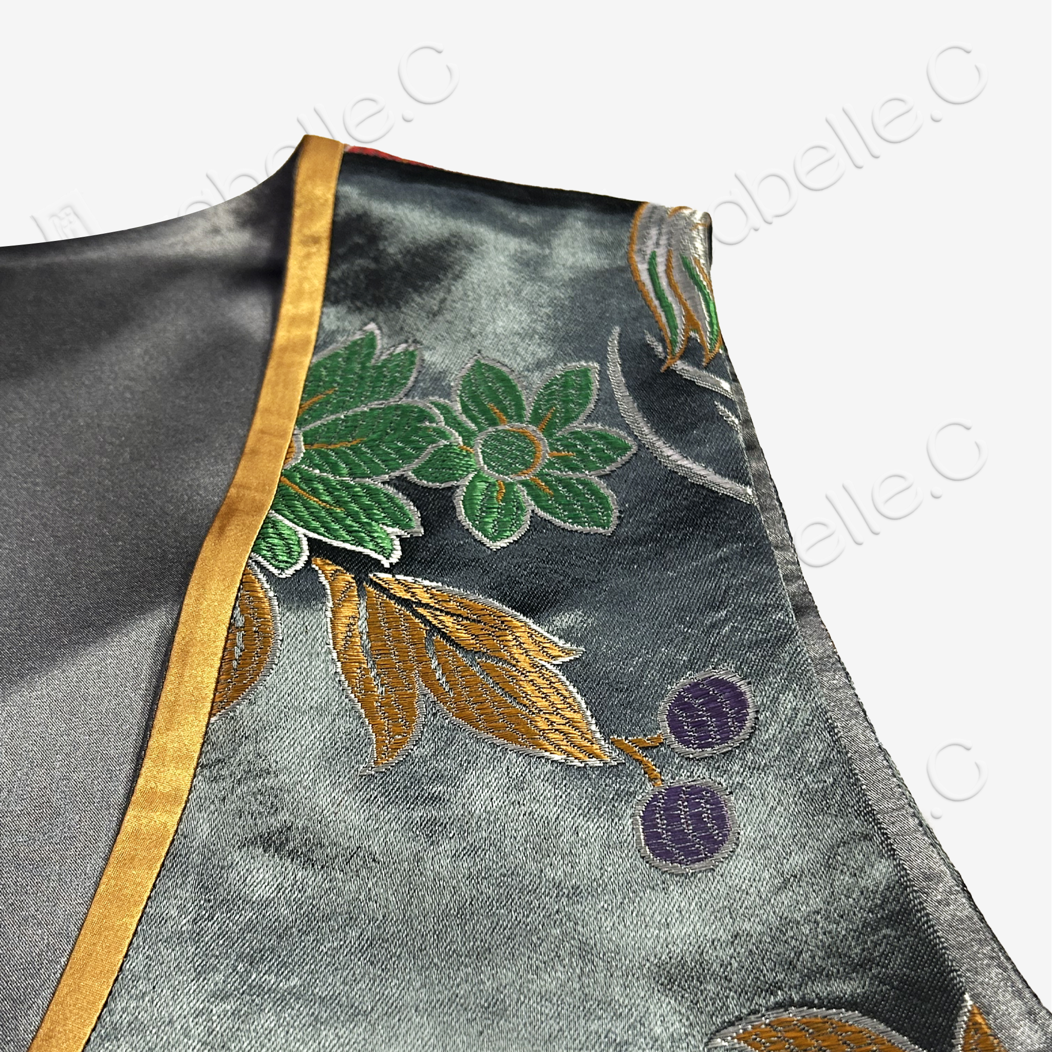 Jade Gilded Vintage Silk Satin Vest - 古董真絲老緞馬甲