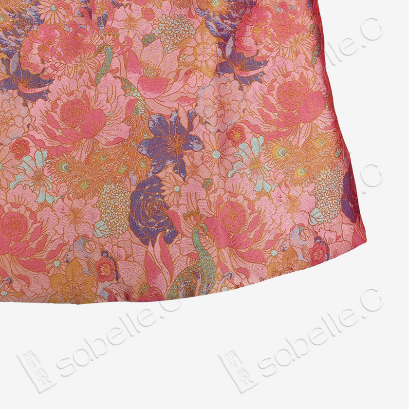 Blush Lotus Cloud Brocade Quilted Vest - 雲錦夾棉馬甲
