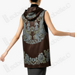 Vintage Silk‑Satin Hooded Sleeveless Top with Dragon Motifs - 古董真絲老緞連帽無袖上衣