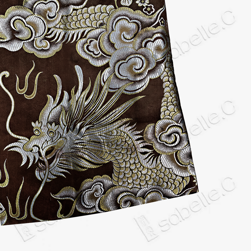 Vintage Silk‑Satin Hooded Sleeveless Top with Dragon Motifs - 古董真絲老緞連帽無袖上衣